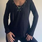 Guess Black Lace Up Sweater Photo 0
