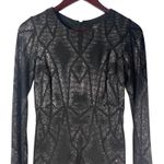 Betsy and Adam Betsy‎ & Adam Black Metallic Evening Gown 6P Geometric Pattern Dress NYE Photo 4