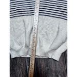 Vintage Knit Sweater Vest Cream Navy Stripe Collared Sleeveless Golf 38" Bust LG White Photo 3