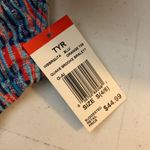 TYR Womens Quake Brooke Bikini Top Strappy Geometric Blue Orange S 4/6 Photo 4