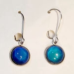 Trending Mood balancing comfort jewelry dangle latch back earrings artisan made Blue Photo 0