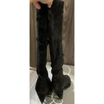 Jessica Simpson  Size‎ 8.5 M Angie Black Split Suede Heeled Boots Over The Knee Photo 3