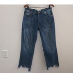 We The Free Free People  Maggie Mid Rise Distressed Hem Straight Jeans Size 28 Photo 4