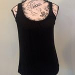 Olivia Moon  Black Tank Sleeveless Top with Feathery Fringe Women’s Small Medium Photo 0