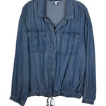 Time & Tru  Chambray Denim Lightweight Button Down Toggle Tie Shirt Large L 12 14 Photo 0