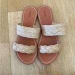 Soludos  - Woven Straw Double Strap Sandals in Brown & Beige Photo 1