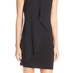 Adrianna Papell  Beaded Chiffon Overlay Black Jersey A-Line Mini Dress Cocktail 8 Photo 0
