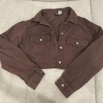 Divided Brown Cropped Denim Jacket Photo 0