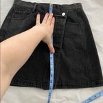 Gilli Denim Skirt Black Asymmetrical front Buttons Pockets Casual Neutral Trendy Size M Photo 7