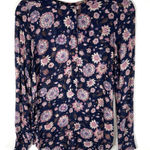 Lucky Brand live in love sz Small tunic top floral multicolor Boho Long Sleeve Photo 0