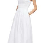 Madewell NWD Melody Bubble Hem Smocked Midi Dress White Size Medium Photo 1