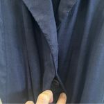 H by Halston Halston Navy Dress Womens Size 8 Linen Blend Belted Sleeveless Career Business Photo 3