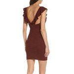 NEW Lulus Ruffle Neck Lace Minidress‎ BURGUNDY Brown Size 12 Photo 2