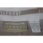 Liz Claiborne Linen Blend Cropped Pants Drawstring Waist Petite Size 6P Photo 2