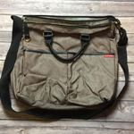 SKIP HOP BROWN CHEVRON CHIC DIAPER PURSE BAG Black Photo 0