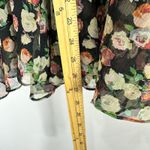Ralph Lauren Lauren  Skirt L Whimsigoth Boho Black Floral Chiffon‎ Midi Romantic Photo 3