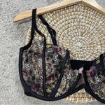 For Love & Lemons Women’s Clara Underwire Bra Romantic in Black Floral 38DD Photo 3