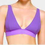 SKIMS Stretch Cotton Rib Plunge Bralette - Ultraviolet - Size L NWOT Photo 3