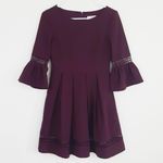 Eliza J NWT Purple Fit Flare Bell Sleeve Stretch Dress Pockets Size 22W Photo 4