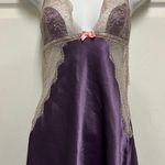 Victoria's Secret Victoria’s Secret Y2K Coquette Purple Satin Lace Halter Nightie Photo 0