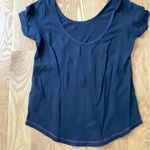 Gilly Hicks  Blue Short Sleeve T shirt with Scoop Back Photo 1