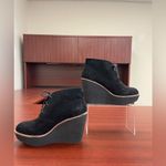 Urban Outfitters  Black High Wedged Lace Up Bootie Photo 1