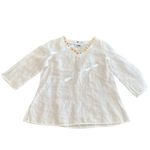 Carole Little Irish Linen Blouse size L White Size L Photo 3