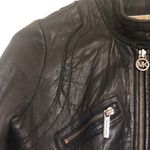 Michael Kors LEATHER MOTO JACKET XS BLACK Photo 7