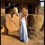 House Of CB  L D-DD ‎ 'Rafaela' Soft Blue & Pure Silk Lace Maxi Dress NWOT $285 Photo 2