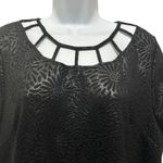 Wet Seal Y2K Plus Dress 2X Black Babydoll Cage Neck Textured Floral Going Out Photo 4