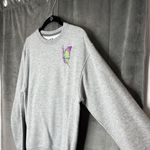 Fruit of the Loom Gray Crewneck Pullover‎ Sweatshirt Butterfly Embroidery Medium Photo 4