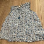 Vineyard Vines  Blue and White Sleeveless Ruffle Tie Top Photo 0