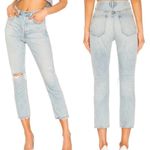 AGOLDE  Riley High Rise Straight Crop Jeans in Shatter Light Wash Distressed 25 Photo 1
