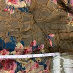 Vintage Jigsaw Brown Floral Velvet inside Jacket Mandarin Collar Flared Sleeves Size L Photo 5