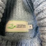 Original Aran Co Sweater Small Blue Teal Wool Ireland Fisherman Chunky Photo 4