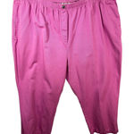 Woman Within Plus Size 36T Cropped Pants Capri Hot Pink Cotton Elastic 1472 Photo 0