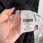 Reformation  Black Fuzzy Long Coat Size Small Photo 5