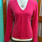 525 America  Fuchsia V-Neck Sweater Photo 0