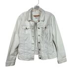 Gap Vintage Y2K White Canvas Denim Button Down Trucker Jean Jacket Large L Retro Photo 0