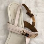 Coach Patent Leather T-Strap Logo Plate Caterine Sandals Light Beige Size 8 Photo 4