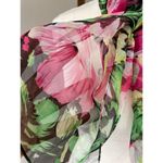 Women’s Floral Green & Pink Multicolored Scarf Photo 7
