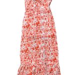 Chelsea28 Cinch Front Maxi Slip Dress in Pink/ Orange Floral Texture XS Photo 1
