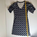 CAbi  Womens Cruise Dress Sz Small Jersey Knit V-Neck Puff Sleeve Nautical Beachy Photo 6