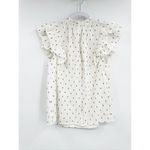 Saylor Pintuck Cotton Dot Ruffle Flounce Top XS Photo 1