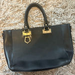 Vittoria Napoli Italian Leather tote bag with gold hardware Black Photo 0