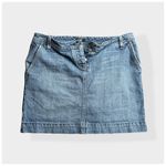 J.Crew Vintage Light Wash Button Fly Denim Jeans Skirt Sz 10 Petite Photo 1