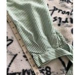H&M L.o.g.g. Label Top Green White Searsucker V-Neck 3/4 Sleeve Womens Size 4 Photo 4