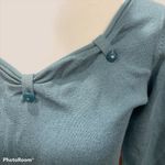 Moth by Anthropologie Dusty Blue Top Button Accents Sz Medium Photo 1