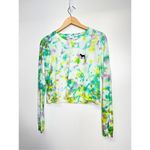 PINK - Victoria's Secret PINK Shirt Womens Cropped Long Sleeve Crewneck Tie Dye Shirt Size S Photo 2