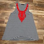 THML Anthropologie  Embroidered Orange Stripe Top Photo 0
